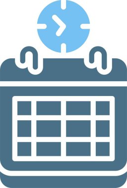 Çalışma takvimi Glyph İki Renk Simgesi