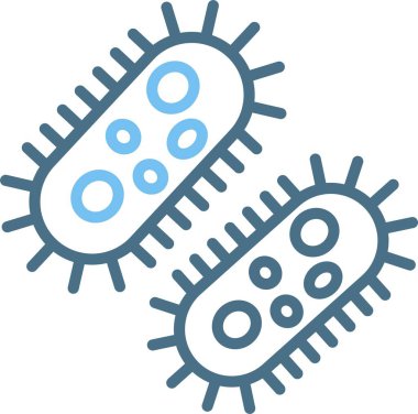 Bakteri Satırı İki Renk Simgesi