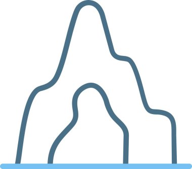 Mağara Çizgisi İki Renk Simgesi