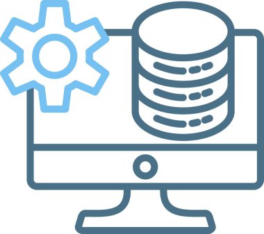 Veri Yönetimi Satırı İki Renk Simgesi