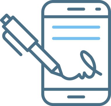 Dijital İmza Satırı İki Renk Simgesi