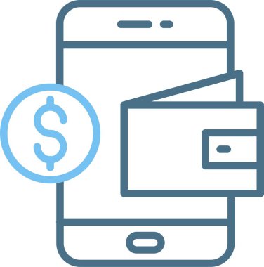 Dijital cüzdan Satırı İki Renk Simgesi