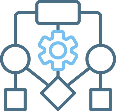 Akış Çizelgesi İki Renk Simgesi