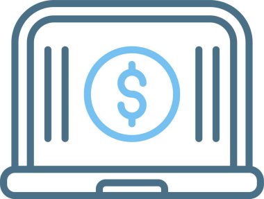 Laptop Satırı İki Renk Simgesi