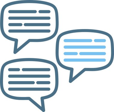 Konuşma Kabarcık Satırı İki Renk Simgesi