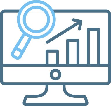 Veri Analizi Satırı İki Renk Simgesi