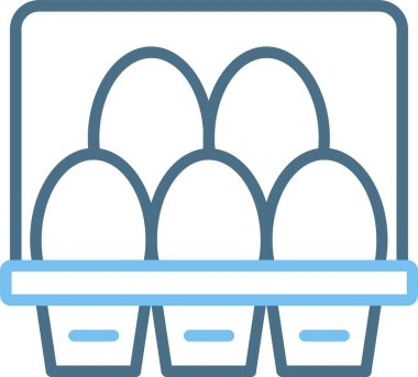 Yumurta Karton Satırı İki Renk Simgesi