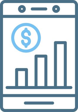 Akıllı Telefon Satırı İki Renk Simgesi