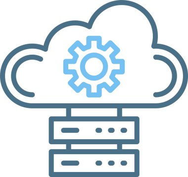 Bulut sunucu Satırı İki Renk Simgesi