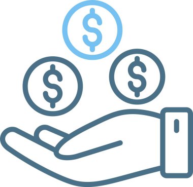 Dolar Çizgisi İki Renk Simgesi