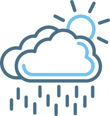 Çiseleme Çizgisi İki Renk Simgesi