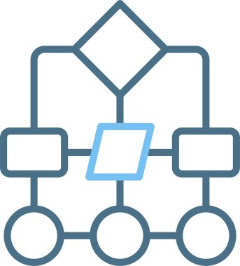 Hiyerarşik yapı Satır İki Renk Simgesi