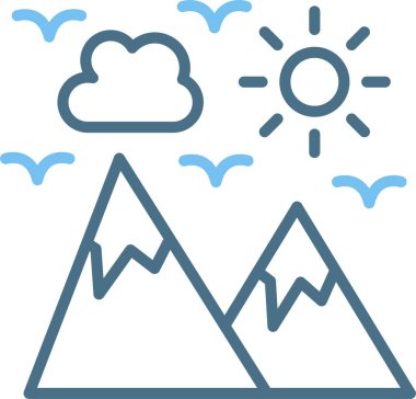 Dağ Çizgisi İki Renk Simgesi