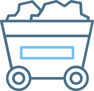 Trolley Çizgisi İki Renk Simgesi