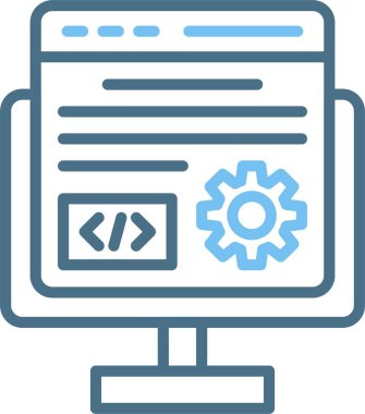 Web Geliştirme Satırı İki Renk Simgesi