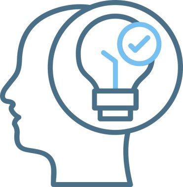 Yaratıcı zihin Satırı İki Renk Simgesi