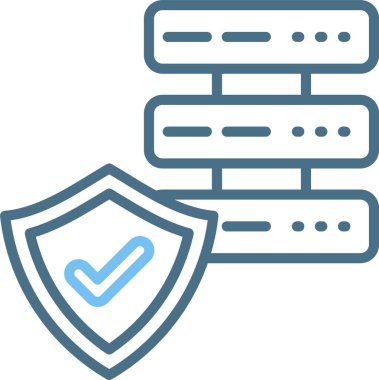 Veritabanı Güvenlik Satırı İki Renk Simgesi