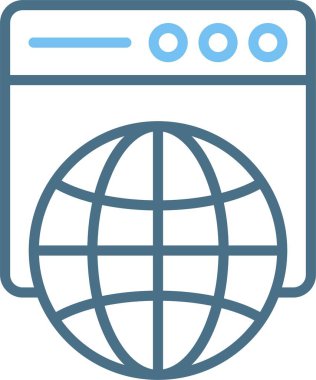 Web Sunucu Satırı İki Renk Simgesi