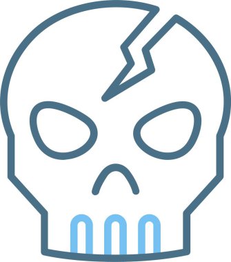 Kırık kafatası Çizgisi İki Renk Simgesi