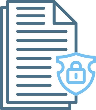 Veri Güvenlik Hattı İki Renk Simgesi