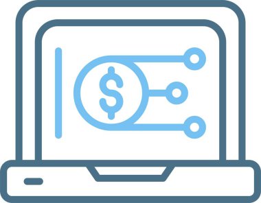 Dijital Para Çizgisi İki Renk Simgesi