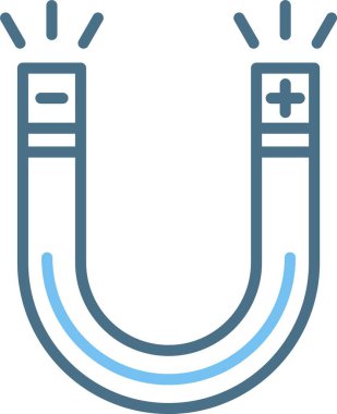 Mıknatıs Çizgisi İki Renk Simgesi