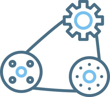 Zamanlama Kayışı Satırı İki Renk Simgesi