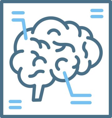 Beyin X Ray Satırı İki Renk Simgesi