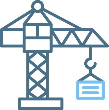 Turna Makinesi Çizgisi İki Renk Simgesi