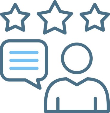 Müşteri Gözden Geçirme Satırı İki Renk Simgesi