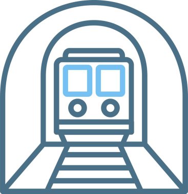 Tünel Çizgisi İki Renk Simgesi