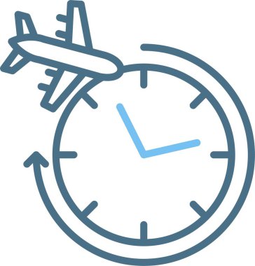 Saat Çizgisi İki Renk Simgesi