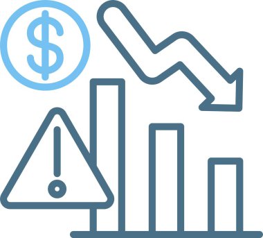 Kriz Çizgisi İki Renk Simgesi