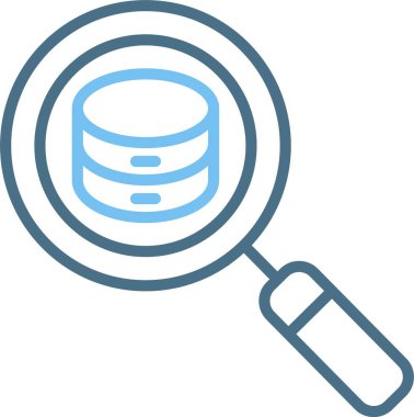 Büyüteç Çizgisi İki Renk Simgesi