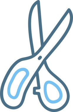 Makas Çizgisi İki Renk Simgesi