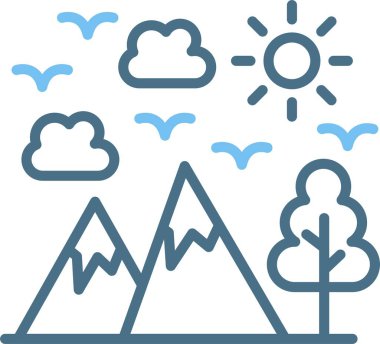 Gökyüzü Çizgisi İki Renk Simgesi