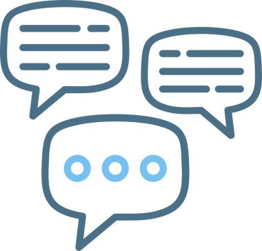 Konuşma Kabarcık Satırı İki Renk Simgesi