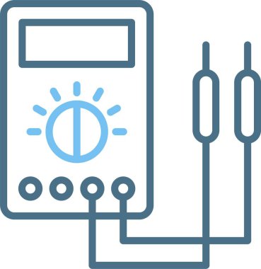 Voltmetre Çizgisi İki Renk Simgesi