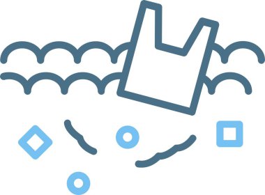 Atık Plastik Satır İki Renk Simgesi