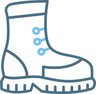 Boot Line Two Color Icon clipart