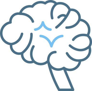 Beyin Çizgisi İki Renk Simgesi