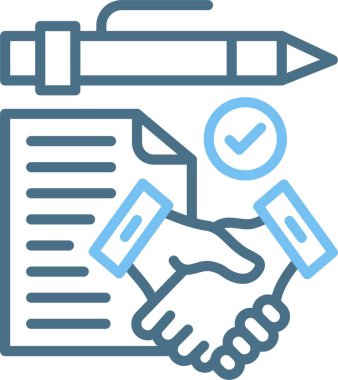 Anlaşma Satırı İki Renk Simgesi