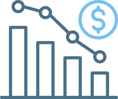 Büyüme Çizgisi İki Renk Simgesi