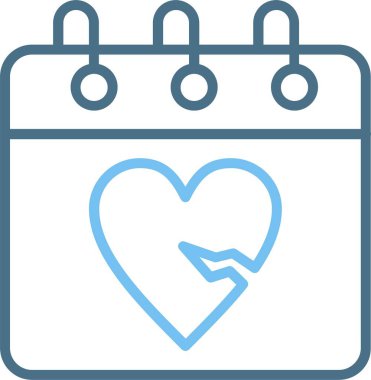 Kalp Kırıcı Satır İki Renk Simgesi