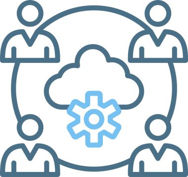 Bulut Çizgisi İki Renk Simgesi