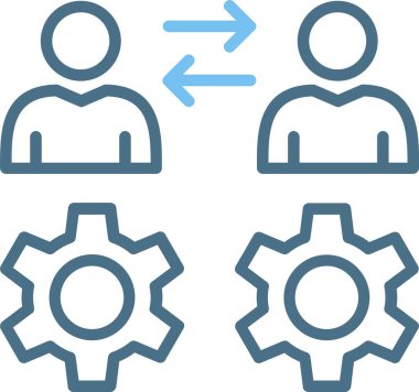 İşbirliği Satırı İki Renk Simgesi