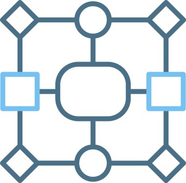 Veri Modeli Satırı İki Renk Simgesi