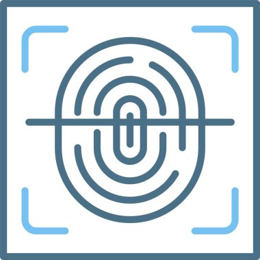 Parmak izi Tarayıcı Satırı İki Renk Simgesi