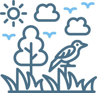 Orman Çizgisi İki Renk Simgesi