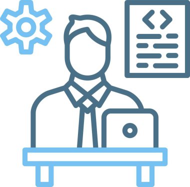 Yazılım Geliştirici Satır İki Renk Simgesi